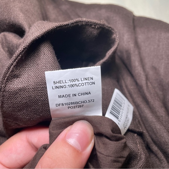 NEW! DISSH- HOLDEN BITTER CHOC LINEN PANT Size US 12 Wide Leg - Picture 11 of 12
